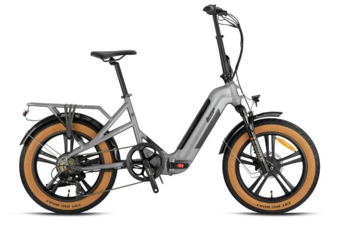 2025 Loop Coaster 20 Kolon Elektrikli Katlanır Bisiklet Fat Bike Mat Gri