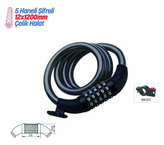 Zedonyon 5612 5 Şifreli Kilit 12x1200mm Braketli - Görsel 2