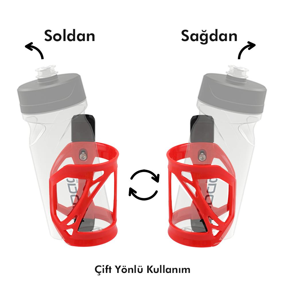 Impact T-SIDE Sağ/Sol Ayarlı Plastik Suluk Matara Kafesi Kırmızı - Görsel 2