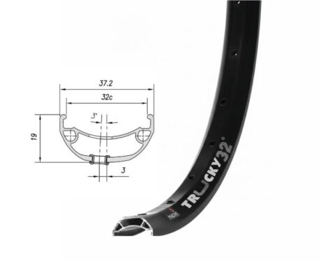 Mach1 TRUCKY 32 27.5 Jant Çemberi 32 Delik Disk Fren Siyah Yüzüklü